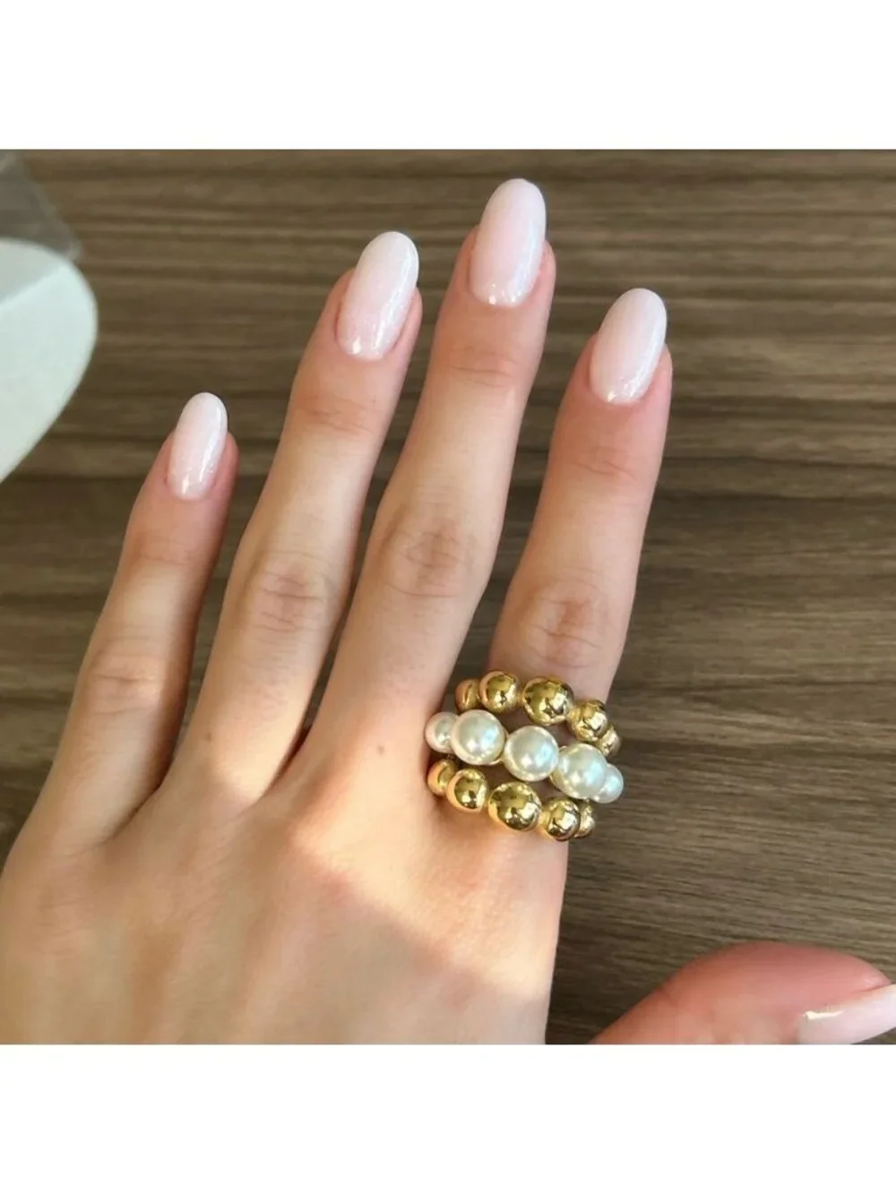 Gold and Pearl Ring Q338
